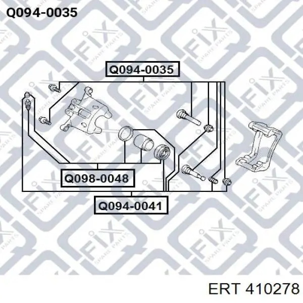 410278 ERT kit de reparação de suporte do freio traseiro