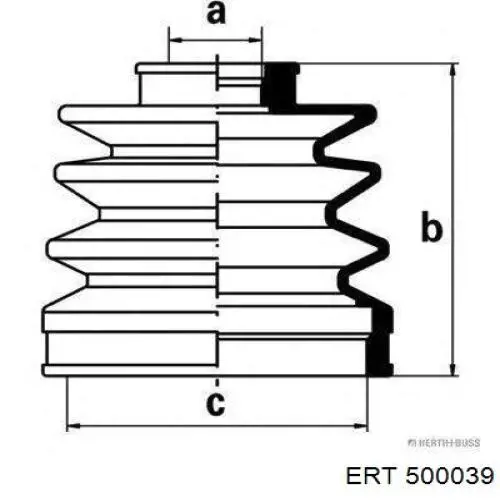 Купить 500039 ERT Пыльник гранаты наружный, передний