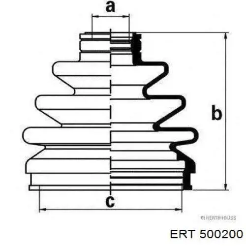 Compre 500200 ERT Bota de proteção externa de junta homocinética do semieixo dianteiro