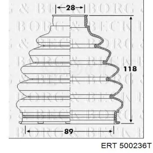 Пыльник наружной гранаты, задней полуоси ERT 500236T цена, от 7.61 USD