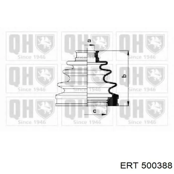 Fuelle, árbol de transmisión delantero interior 500388 ERT