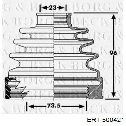 Compre 500421 ERT Bota de proteção interna de junta homocinética do semieixo dianteiro