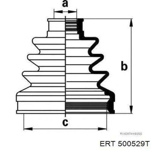 500529T ERT bota de proteção externa de junta homocinética do semieixo dianteiro