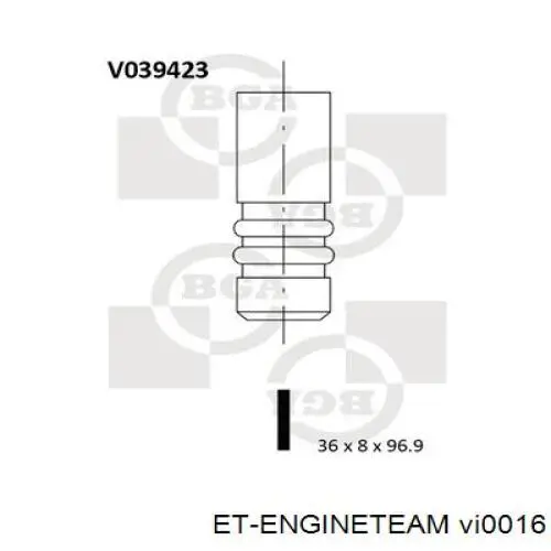 Клапан впускной ET Engineteam VI0016