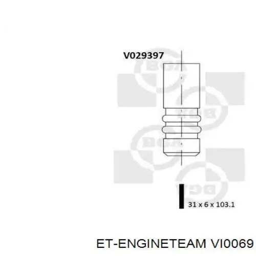 Впускной клапан VI0069 ET Engineteam