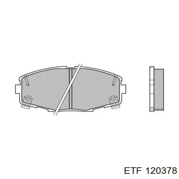 Передние тормозные колодки 120378 ETF