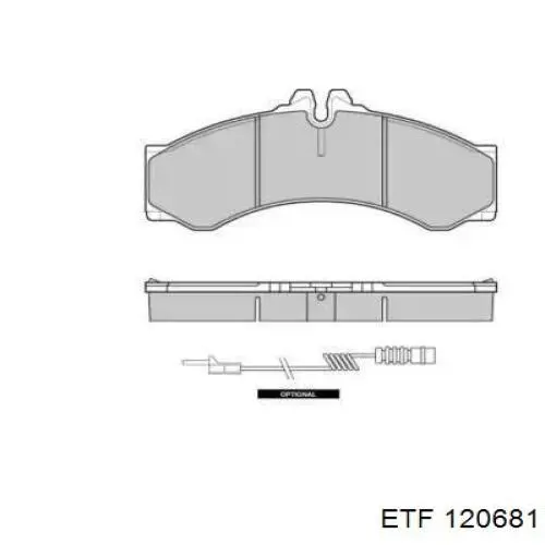 120681 ETF колодки тормозные передние дисковые