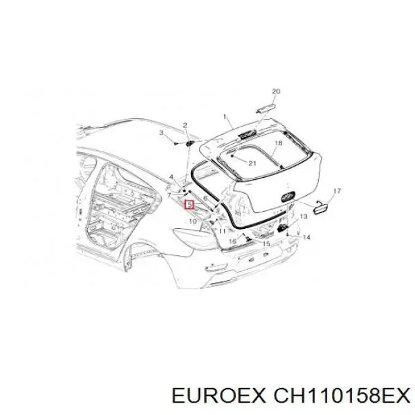 Амортизатор багажника CH110158EX Euroex