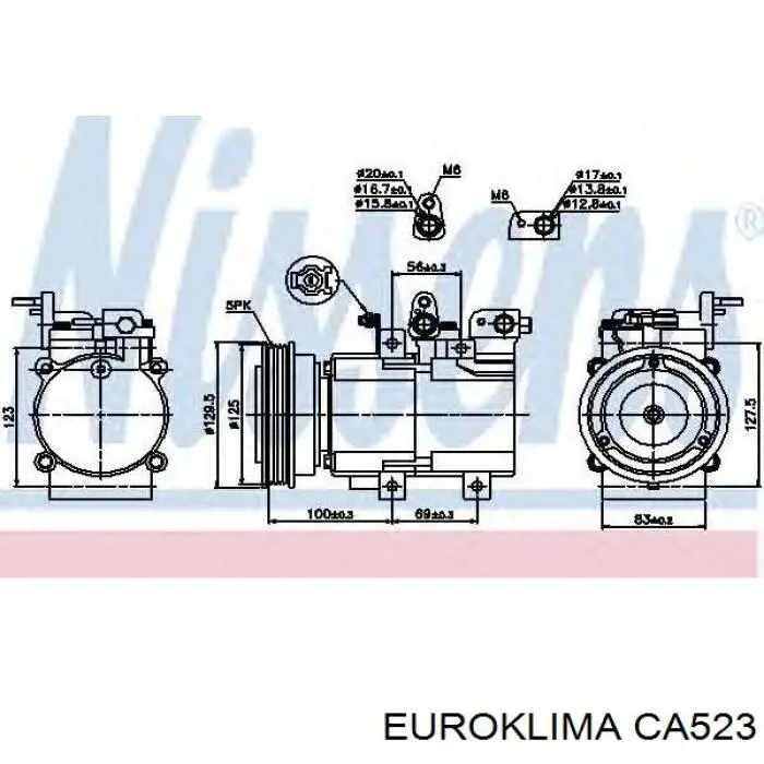 Шкив компрессора кондиционера CA523 Euroklima