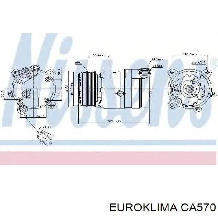 Купить CA570 Euroklima Суппорт тормозной передний левый