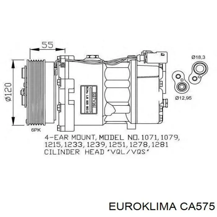 CA575 Euroklima шкив компрессора кондиционера