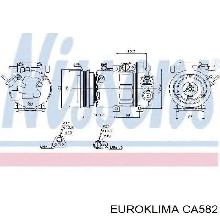 CA582 Euroklima polia do compressor de aparelho de ar condicionado