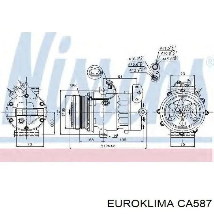 Шкив компрессора кондиционера Euroklima CA587 цена, от 56.31 USD
