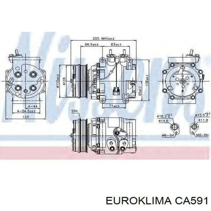 Шкив компрессора кондиционера EUROKLIMA CA591