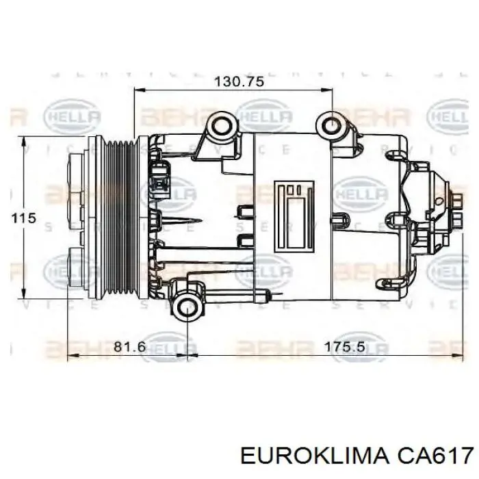 CA617 Euroklima polia do compressor de aparelho de ar condicionado