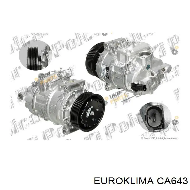CA643 Euroklima polia do compressor de aparelho de ar condicionado