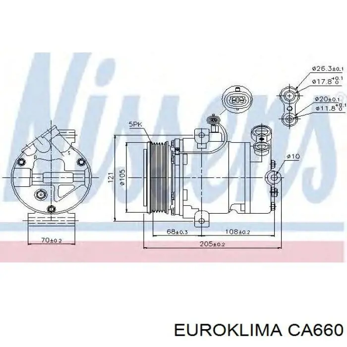 253564 Cargo polia do compressor de aparelho de ar condicionado