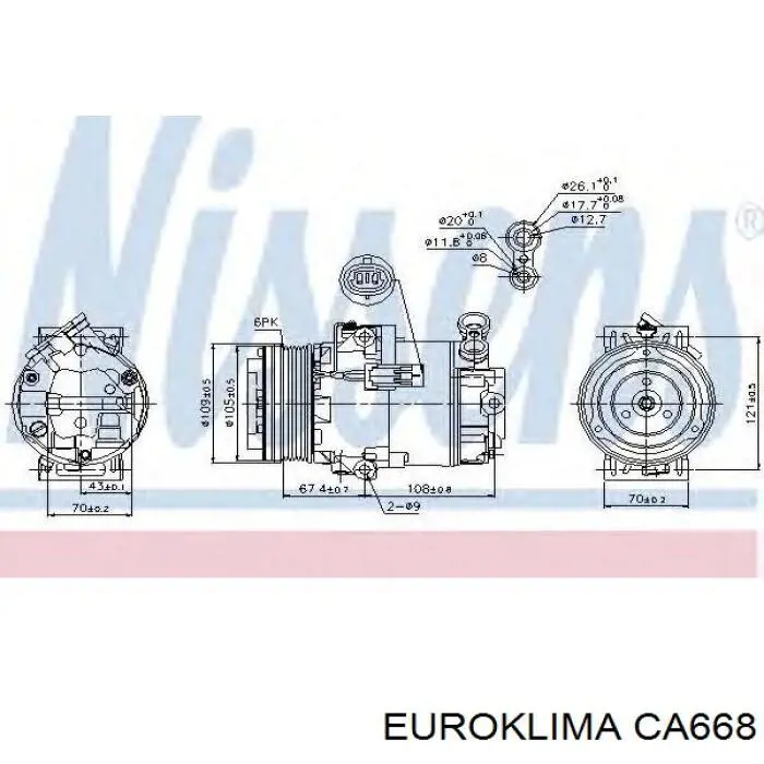 CA668 Euroklima Магнитная муфта компрессора кондиционера