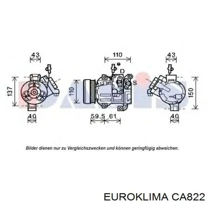 Шкив компрессора кондиционера EUROKLIMA CA822