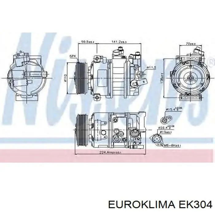 EK304 Euroklima Диск муфты компрессора кондиционера