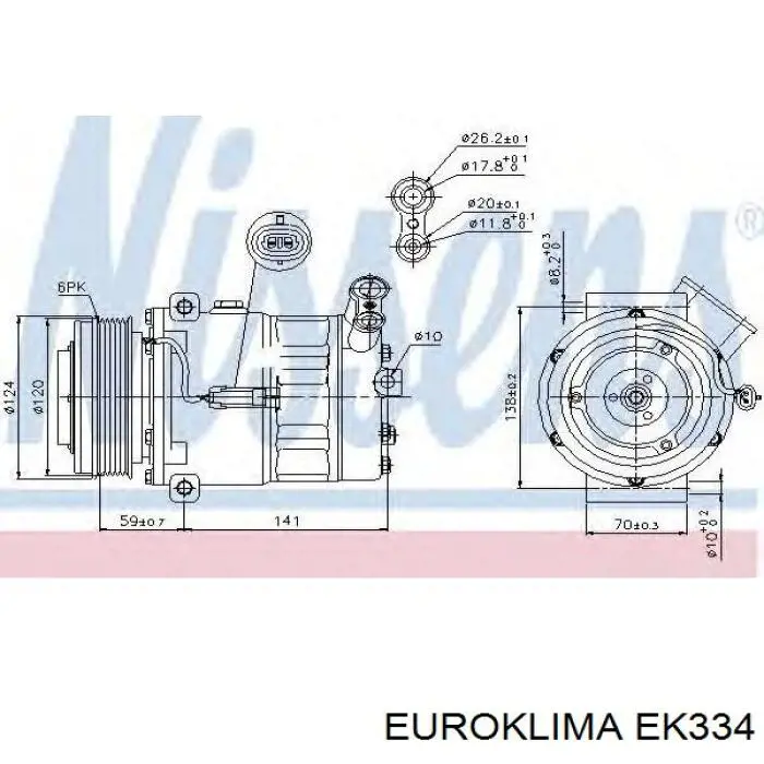 Диск муфты компрессора кондиционера Euroklima EK334 цена, от 14.08 USD