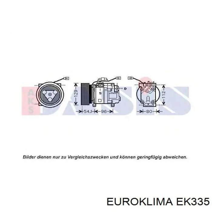 EK335 Euroklima Диск муфты компрессора кондиционера