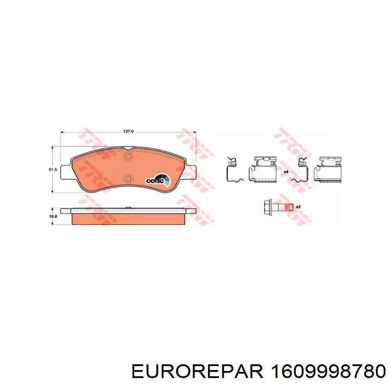 Купить 1609998780 Eurorepar Фильтр салона угольный
