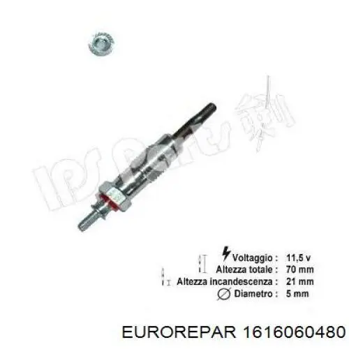 Свічка накалу 1616060480 Eurorepar