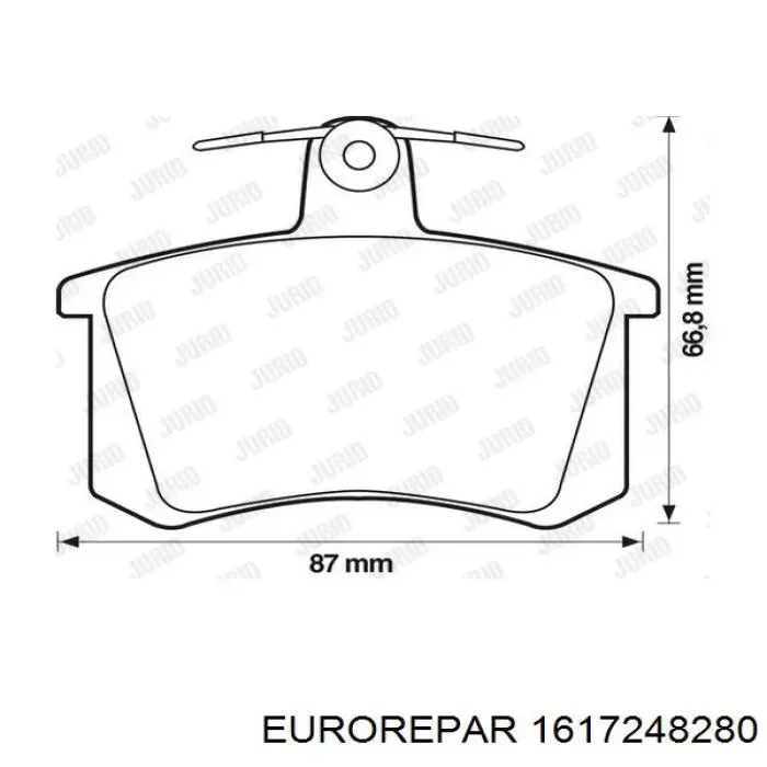 Задние тормозные колодки 1617248280 Eurorepar