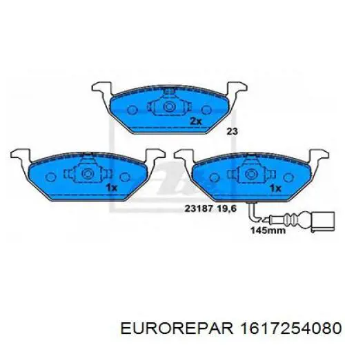 Тормозные колодки Eurorepar 1617254080