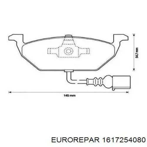 Передние тормозные колодки 1617254080 Eurorepar