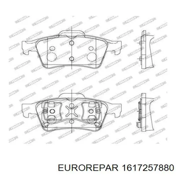 Задние тормозные колодки 1617257880 Eurorepar