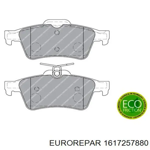 Купить 1617257880 Eurorepar Колодки тормозные задние, дисковые