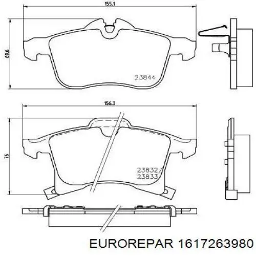 Колодки Eurorepar 1617263980 цена, от 24.72 USD