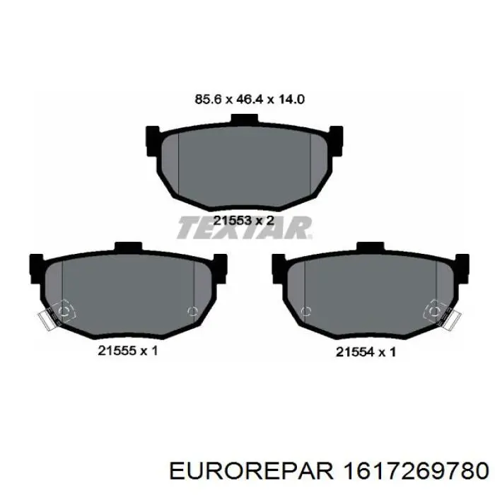 Купить 1617269780 Eurorepar Колодки тормозные задние, дисковые