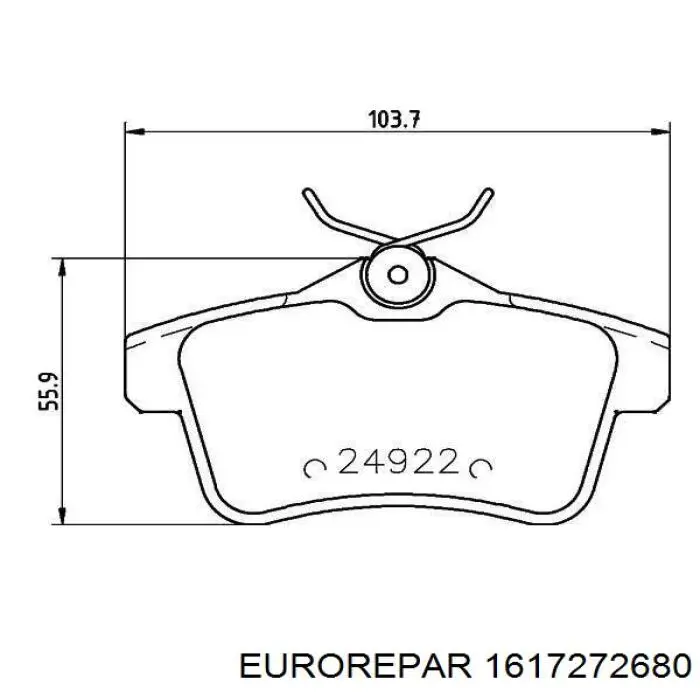 Колодки дисковые  Eurorepar 1617272680 цена, от 32.55 USD