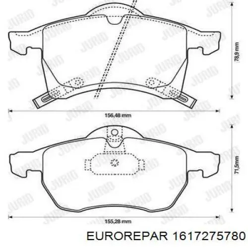 Купить 1617275780 Eurorepar Колодки тормозные