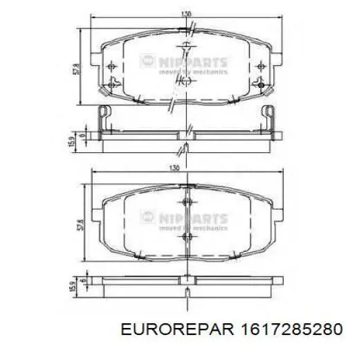 Купить 1617285280 Eurorepar Колодки тормозные