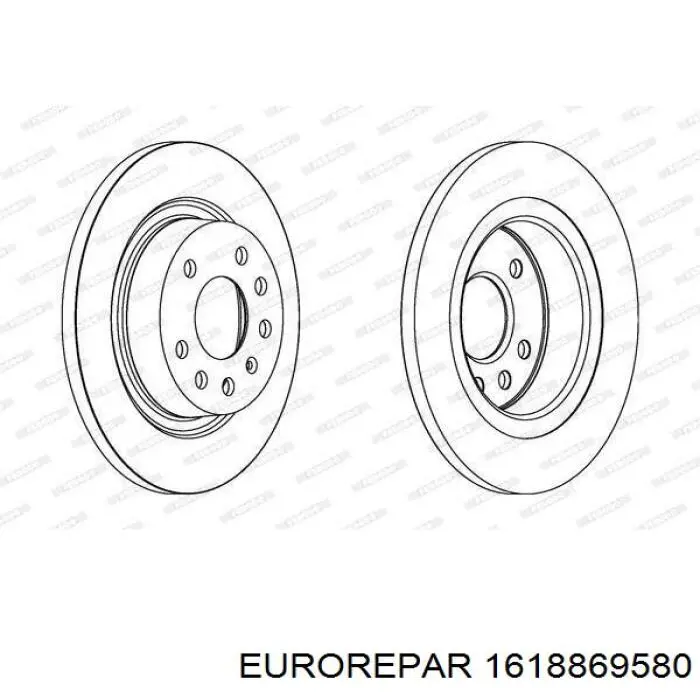 Купить 1618869580 Eurorepar Диск тормозной задний