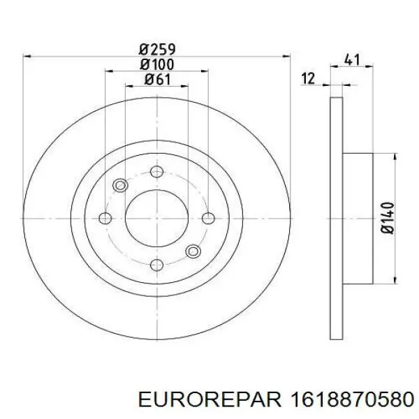 Купить 1618870580 Eurorepar Ротор тормозной