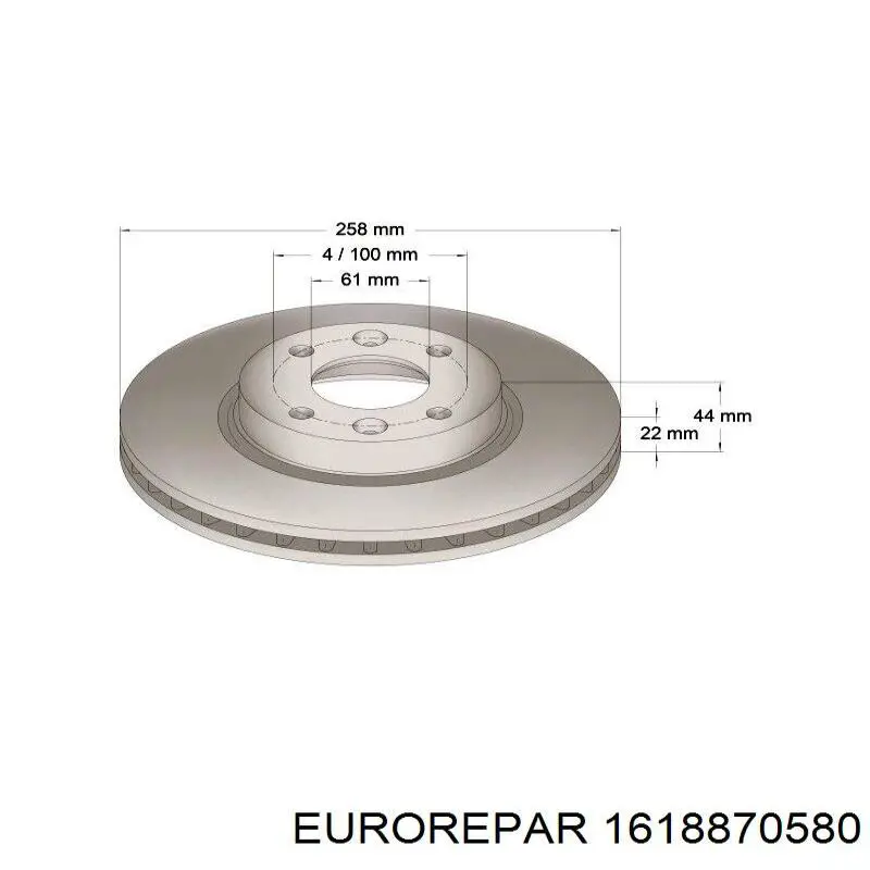 Передние тормозные диски 1618870580 Eurorepar