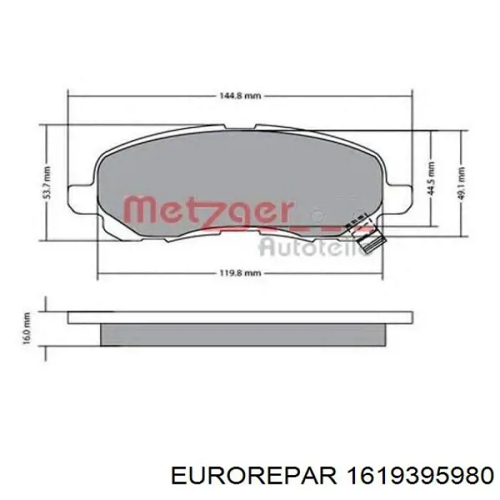 Купить 1619395980 Eurorepar Колодки тормозные