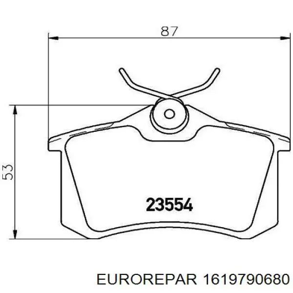 Задние тормозные колодки 1619790680 Eurorepar