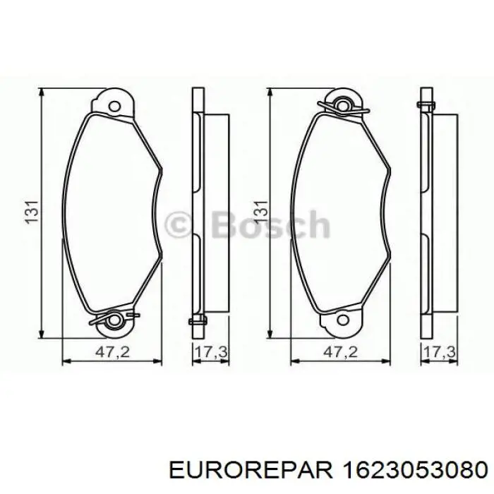 Тормозные колодки Eurorepar 1623053080