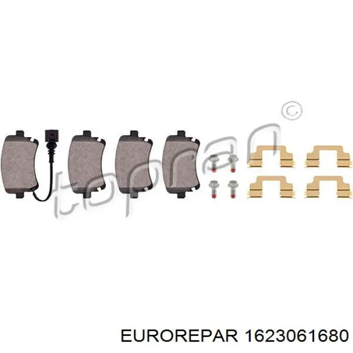 Купить 1623061680 Eurorepar Колодки тормозные задние, дисковые
