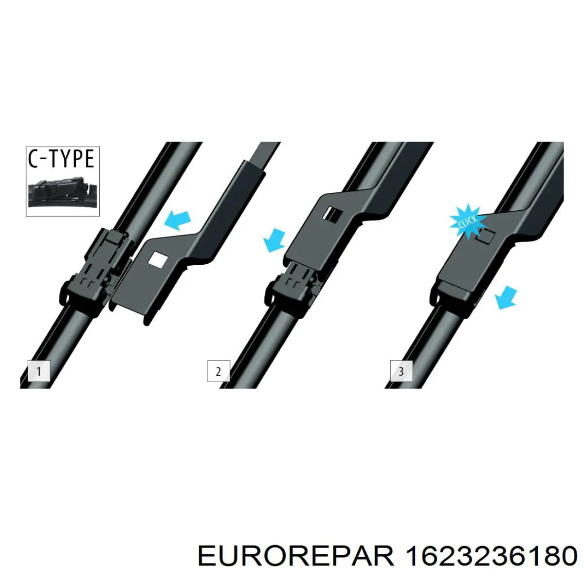 Купить 1623236180 Eurorepar Дворник стеклоочистителя задний