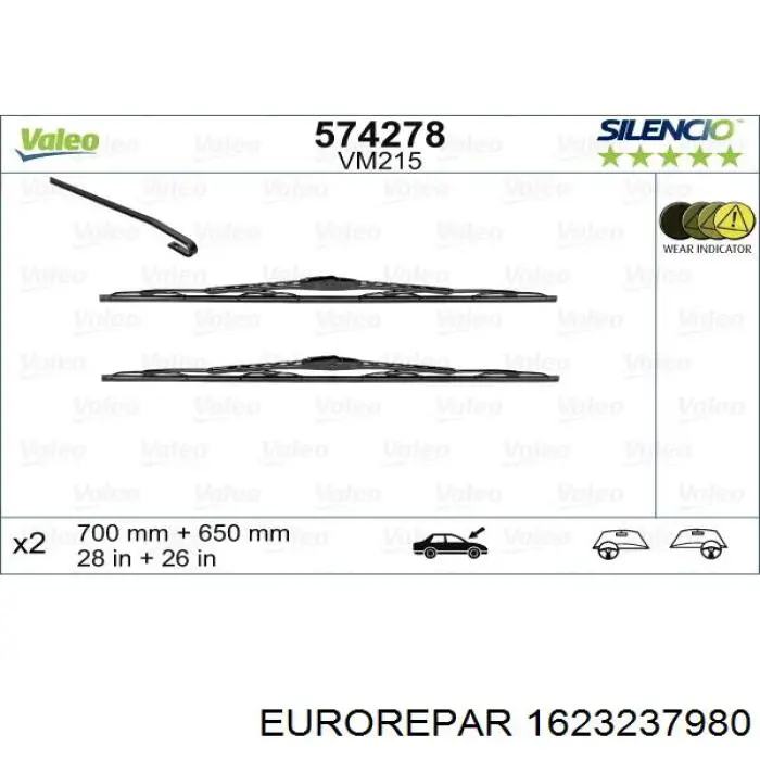 1623237980 Eurorepar Щетки лобового стекла