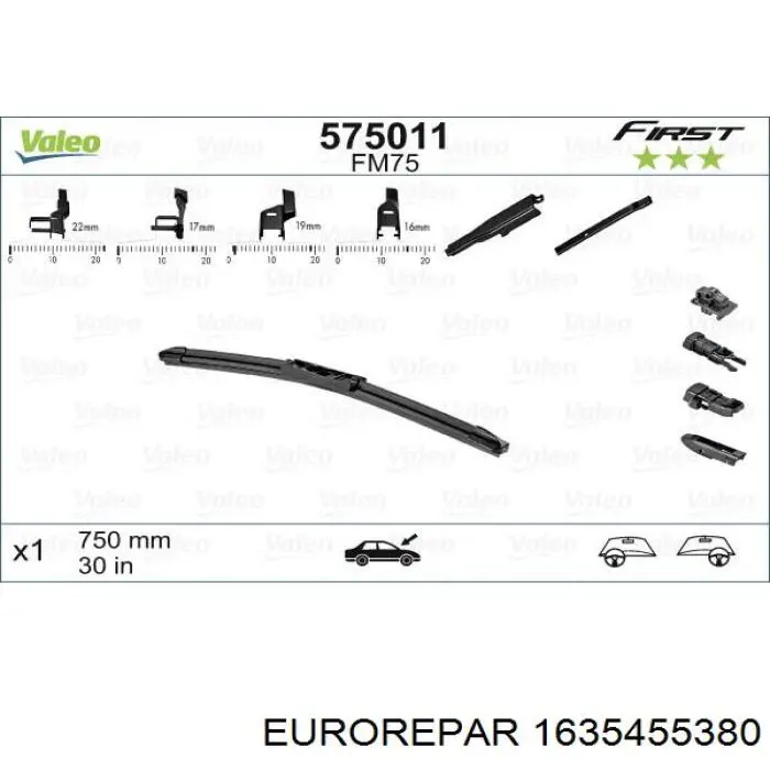 1635455380 Eurorepar limpa-pára-brisas do pára-brisas de condutor