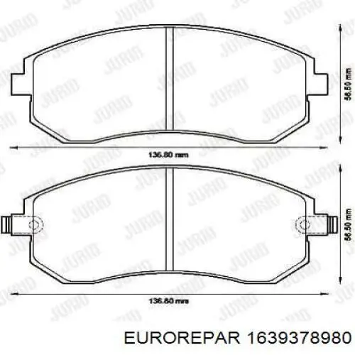 Купить 1639378980 Eurorepar Колодки тормозные