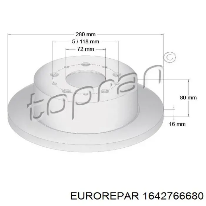 Тормозные диски 1642766680 Eurorepar